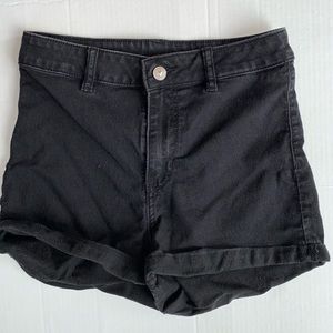 Black high-rise shorts